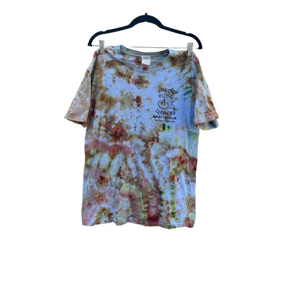 Tie Dye T-Shirt with Lizard Graphic| Men’s Shirt | Scrunch Tie - Ice Dye - Picture 1 of 2